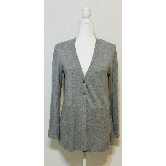J Jill Women Size XS Gray Button Up Cardigan Essential Closet Staple Office - Picture 5 of 10